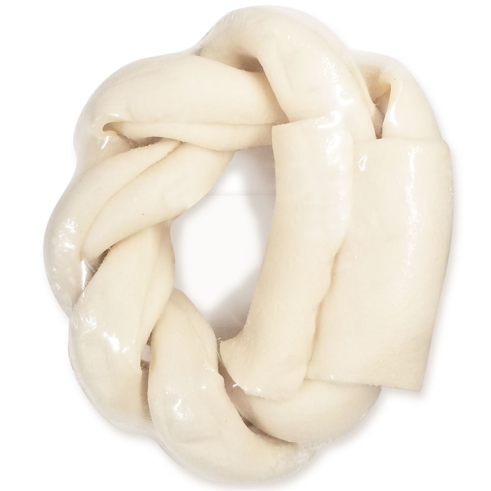 Back view of Ims 5in Braided Rawhide Donut in packaging