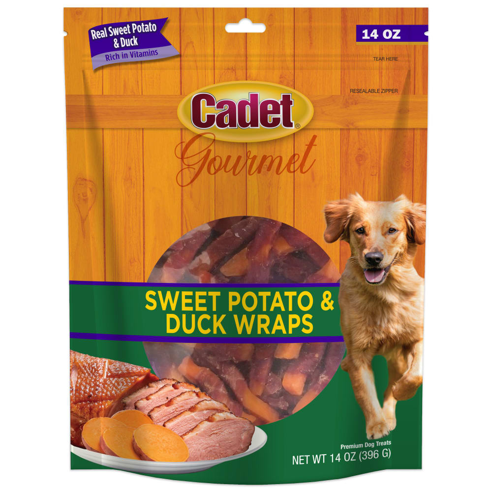 Front view of Ims Sweet Potato Duck Wraps 14oz in packaging