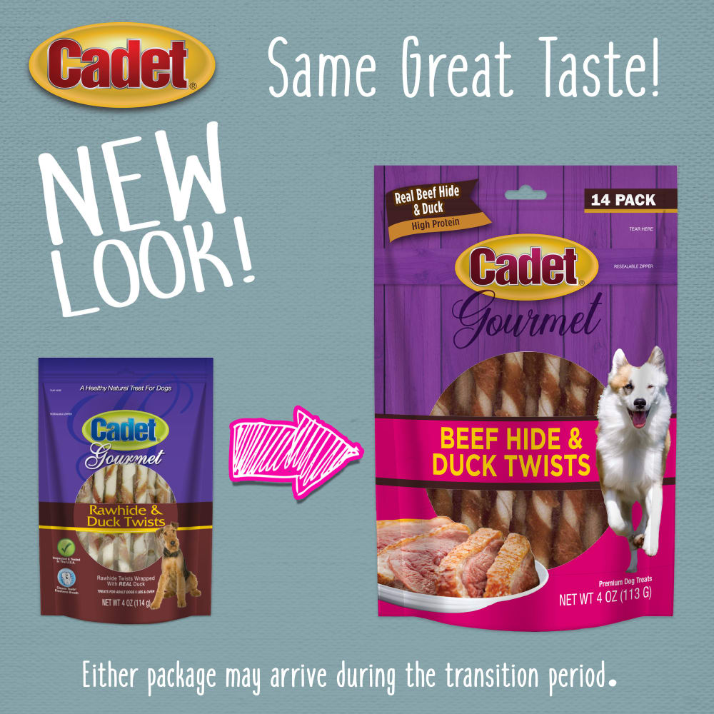 Before and after comparison for Ims Beef Hide Duck Twists 14pc