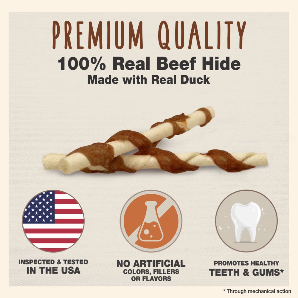 Ims Beef Hide Duck Twists 14pc out of packaging