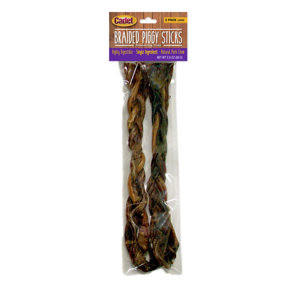 Front view of Cadet Braidedpggystk 2pk Lrg Inpackagingfronthero in packaging