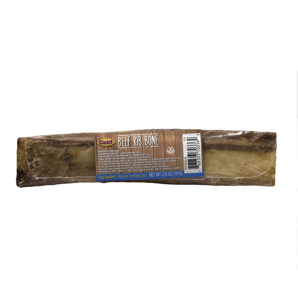 Front view of Cadet Natural Rib Bone 1pk in packaging